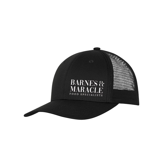 Twill/Mesh Mid-profile Snapback Hat - Black/White