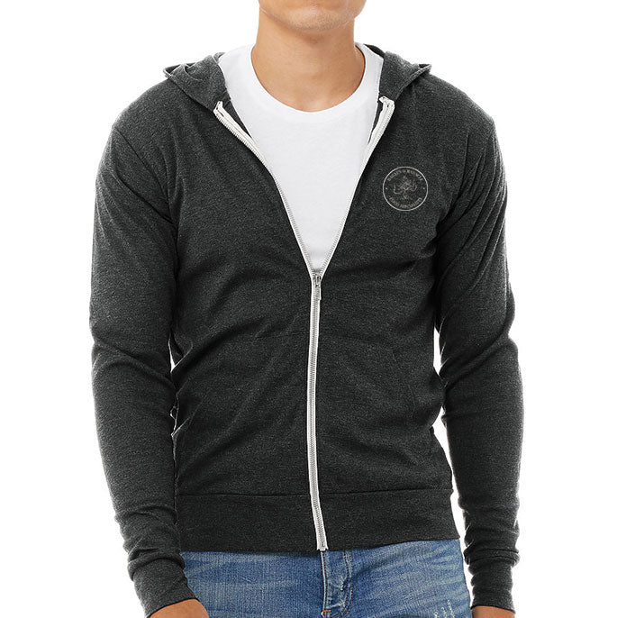 B & M Tri-blend Lightweight Hoodie - Charcoal